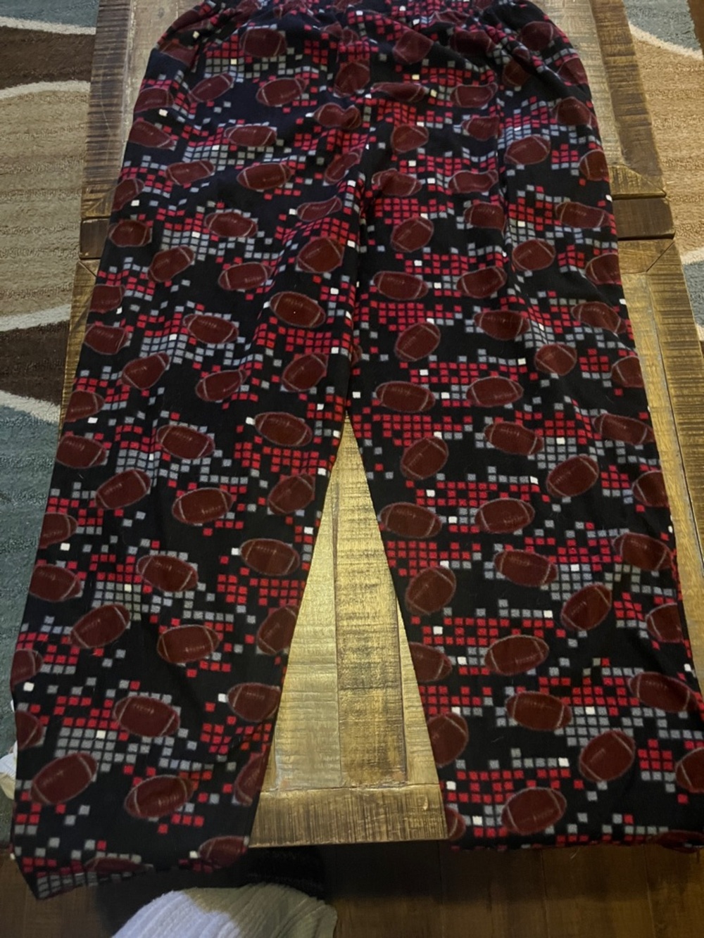 Black Football Print Lounge Pants